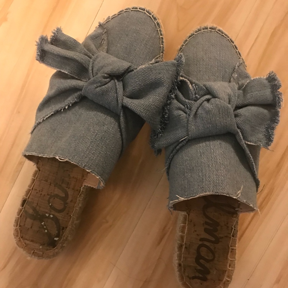 Sam Edelman Lynda Denim Canvas Slides